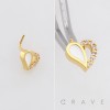 ASYMMETRICAL OPEN DUAL HEART  316L SURGICAL STEEL L-SHAPE NOSE RING